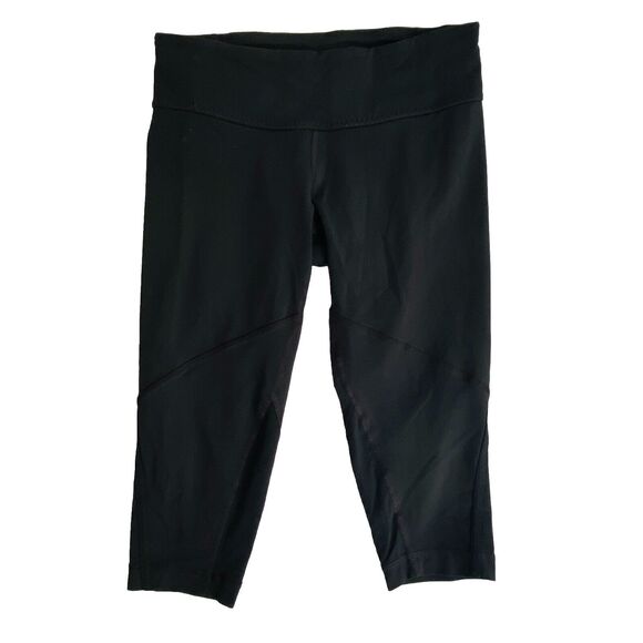 Lululemon Run For It Crop Leggings Womens 6 Black Power Luxtreme Zippered Pocket - Picture 1 of 7